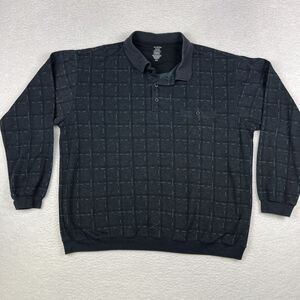 David Taylor Collection‎ Sweater Mens XXL Black Geometric Pattern Long Sleeve